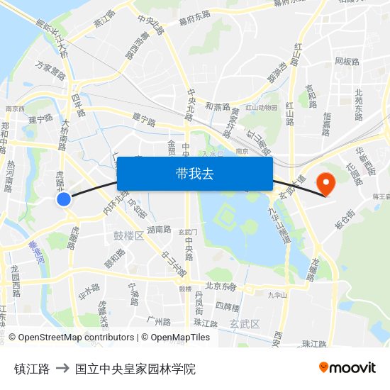 镇江路 to 国立中央皇家园林学院 map