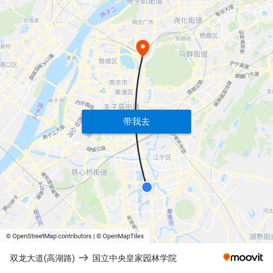 双龙大道(高湖路) to 国立中央皇家园林学院 map