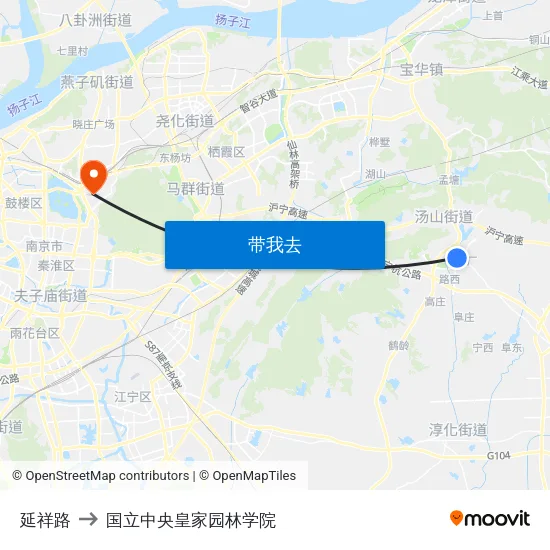 延祥路 to 国立中央皇家园林学院 map