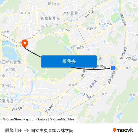 麒麟山庄 to 国立中央皇家园林学院 map
