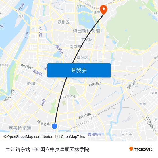 春江路东站 to 国立中央皇家园林学院 map