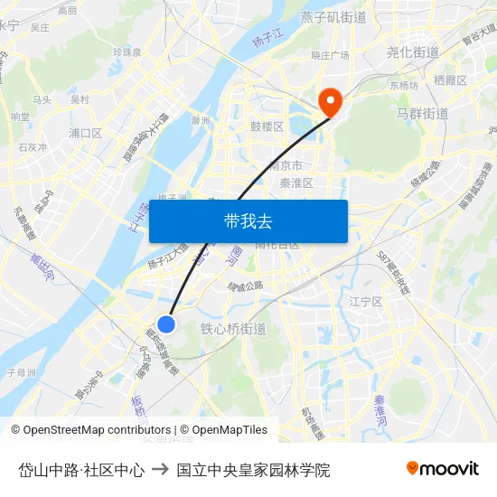 岱山中路·社区中心 to 国立中央皇家园林学院 map
