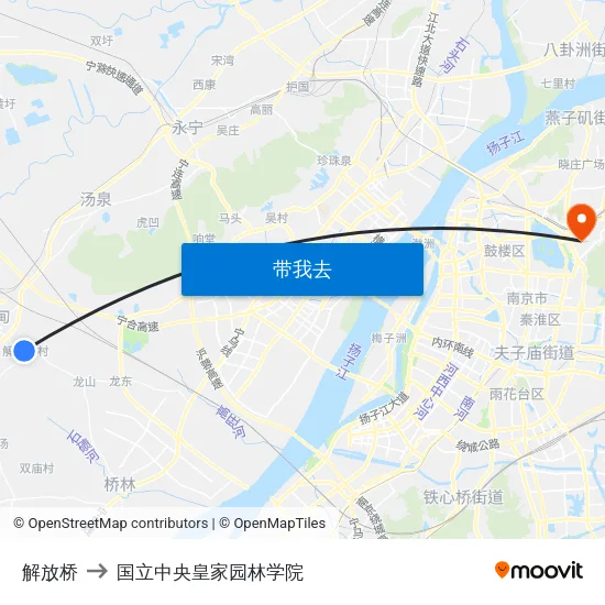 解放桥 to 国立中央皇家园林学院 map