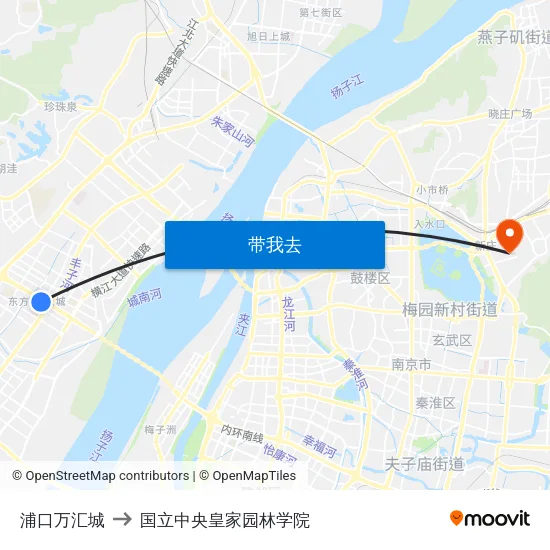 浦口万汇城 to 国立中央皇家园林学院 map