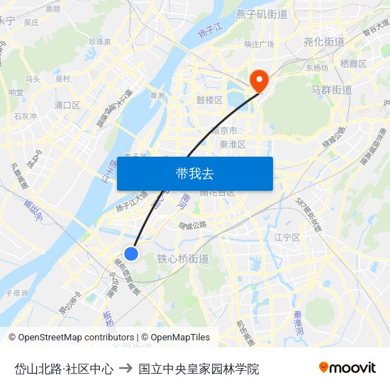 岱山北路·社区中心 to 国立中央皇家园林学院 map