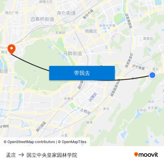 孟庄 to 国立中央皇家园林学院 map