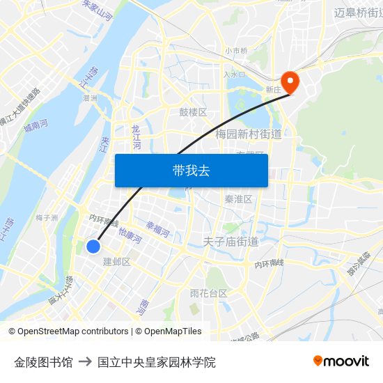 金陵图书馆 to 国立中央皇家园林学院 map