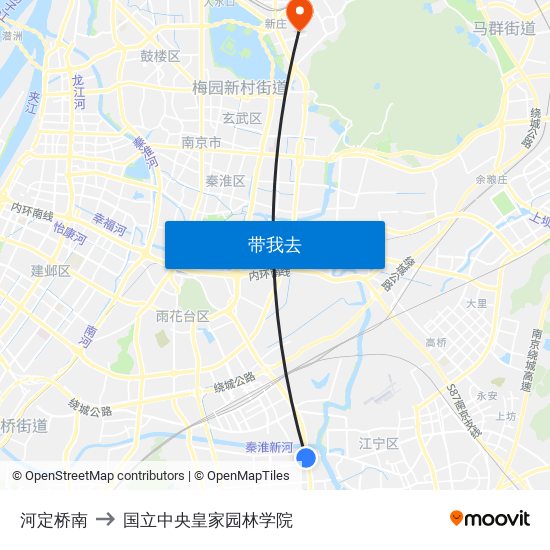 河定桥南 to 国立中央皇家园林学院 map