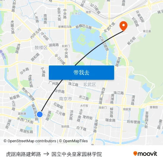虎踞南路建邺路 to 国立中央皇家园林学院 map