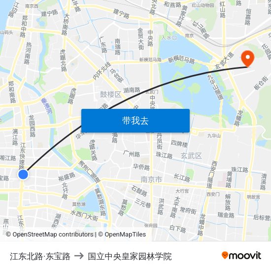江东北路·东宝路 to 国立中央皇家园林学院 map