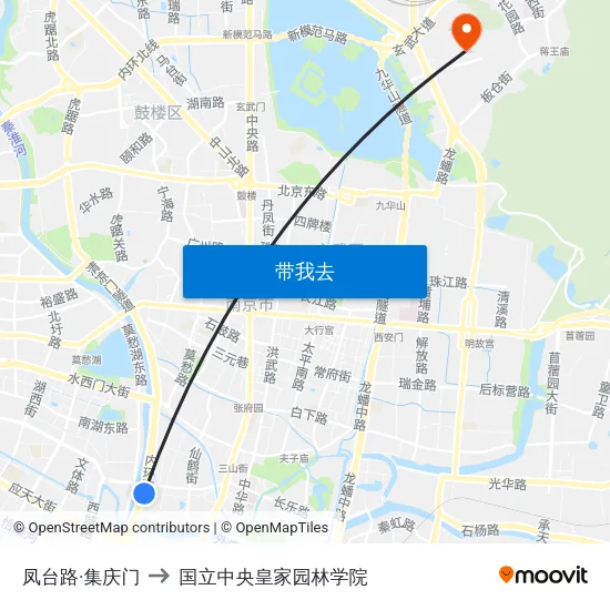 凤台路·集庆门 to 国立中央皇家园林学院 map
