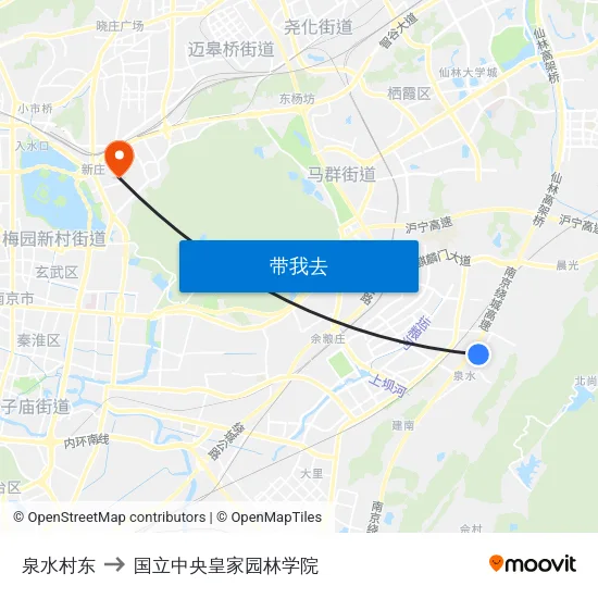 泉水村东 to 国立中央皇家园林学院 map