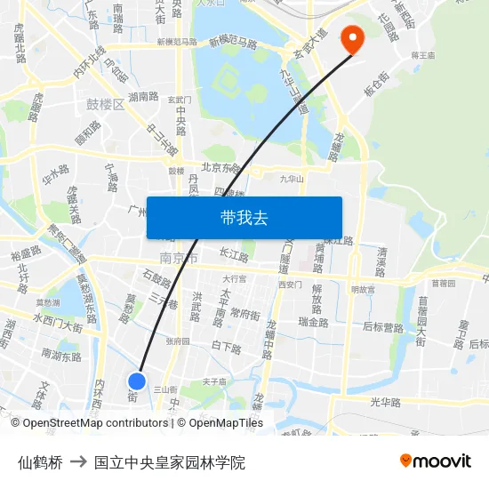 仙鹤桥 to 国立中央皇家园林学院 map