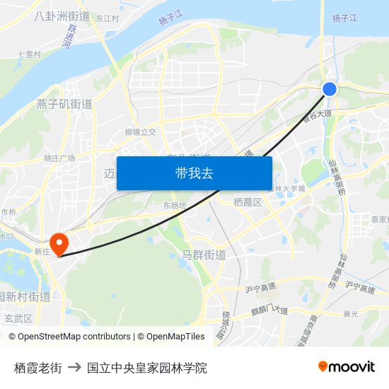 栖霞老街 to 国立中央皇家园林学院 map