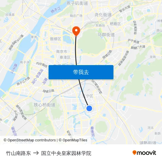 竹山南路东 to 国立中央皇家园林学院 map