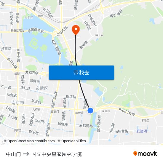 中山门 to 国立中央皇家园林学院 map