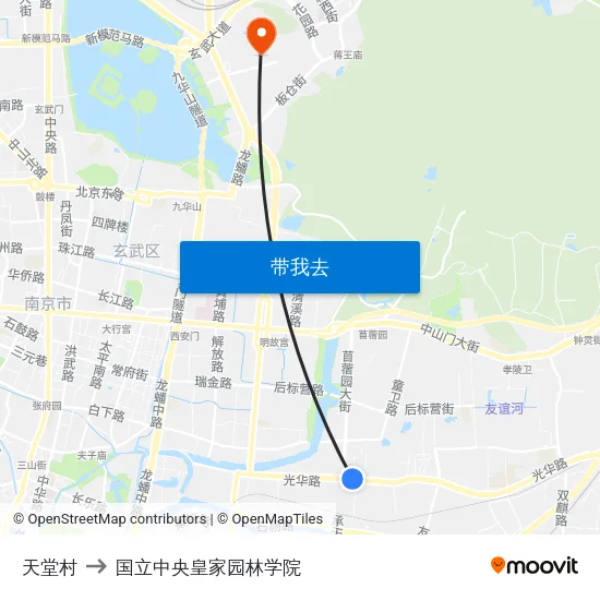 天堂村 to 国立中央皇家园林学院 map