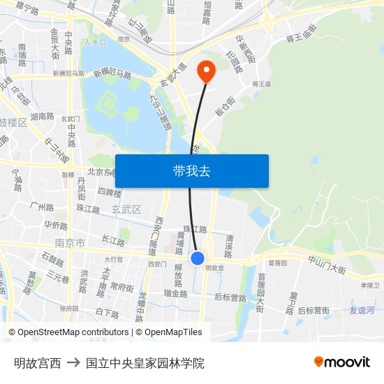 明故宫西 to 国立中央皇家园林学院 map