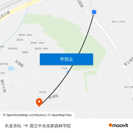 长途东站 to 国立中央皇家园林学院 map