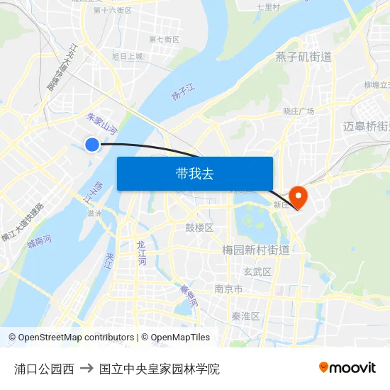 浦口公园西 to 国立中央皇家园林学院 map