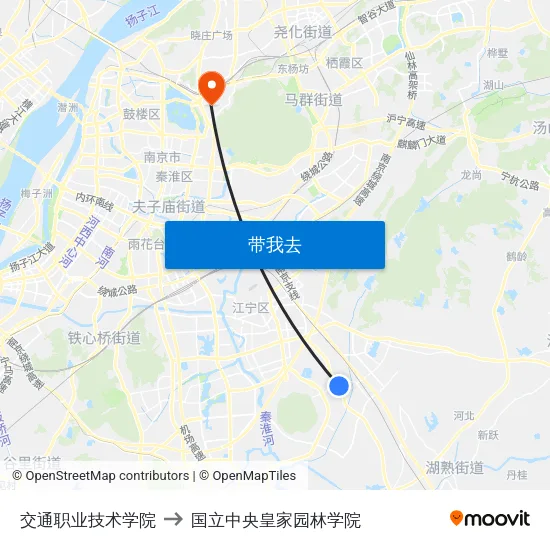 交通职业技术学院 to 国立中央皇家园林学院 map