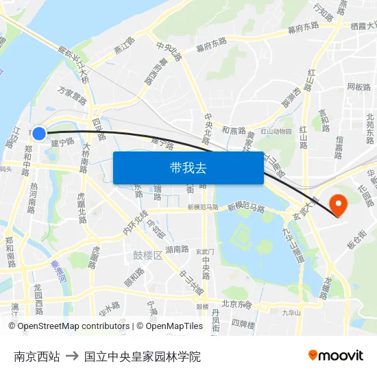 南京西站 to 国立中央皇家园林学院 map