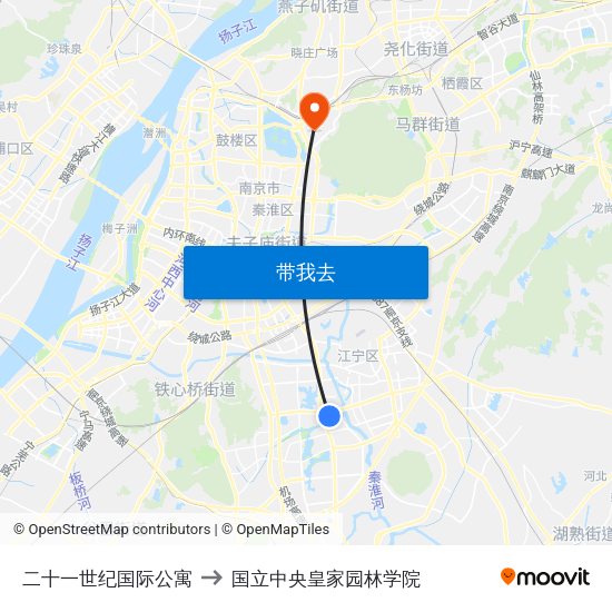 二十一世纪国际公寓 to 国立中央皇家园林学院 map