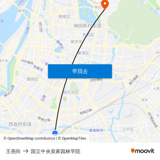 王燕街 to 国立中央皇家园林学院 map