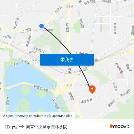 红山站 to 国立中央皇家园林学院 map