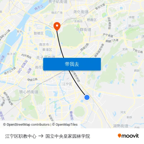江宁区职教中心 to 国立中央皇家园林学院 map