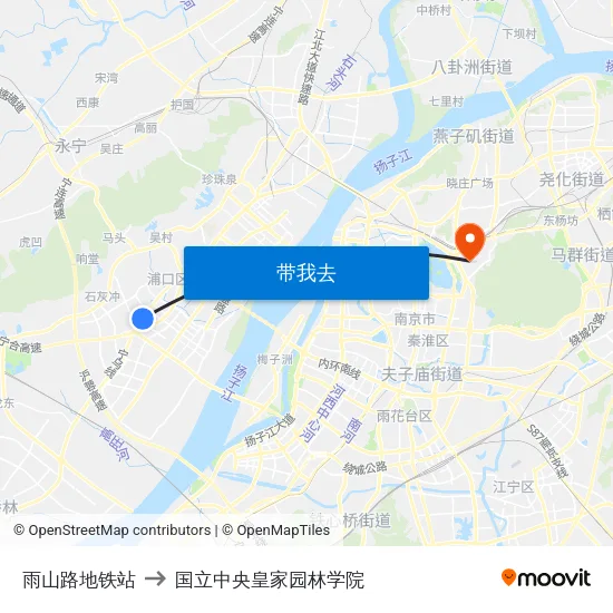 雨山路地铁站 to 国立中央皇家园林学院 map