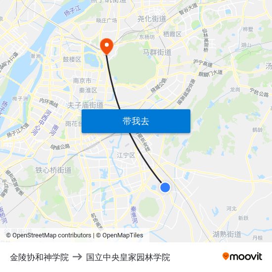 金陵协和神学院 to 国立中央皇家园林学院 map