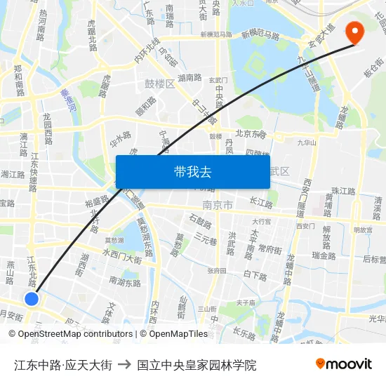 江东中路·应天大街 to 国立中央皇家园林学院 map