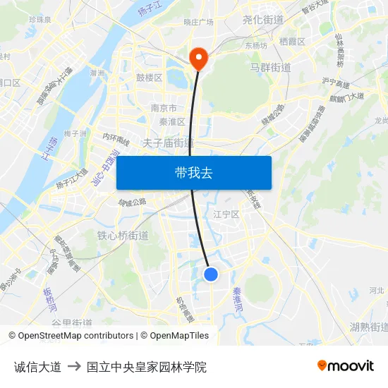 诚信大道 to 国立中央皇家园林学院 map