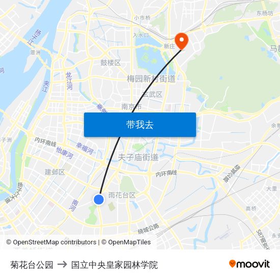 菊花台公园 to 国立中央皇家园林学院 map
