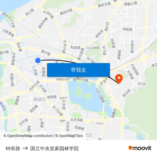 钟阜路 to 国立中央皇家园林学院 map