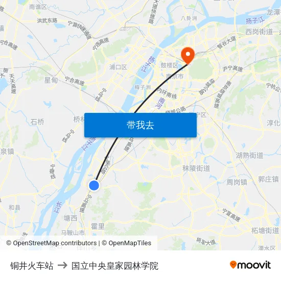 铜井火车站 to 国立中央皇家园林学院 map