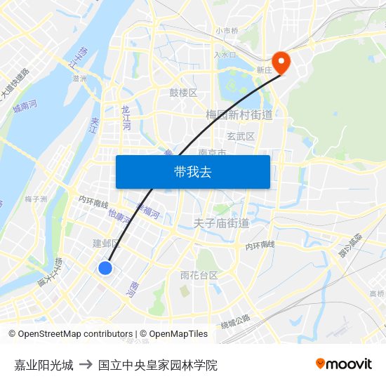 嘉业阳光城 to 国立中央皇家园林学院 map