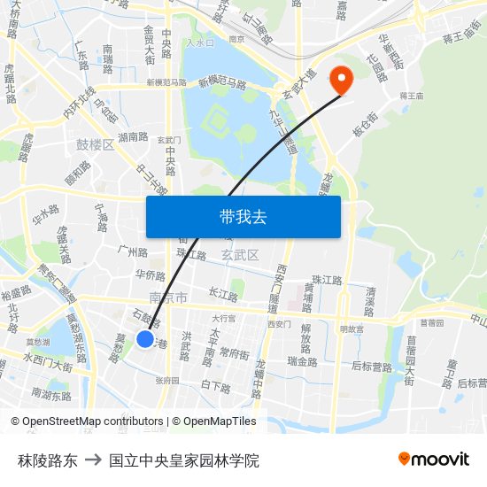 秣陵路东 to 国立中央皇家园林学院 map