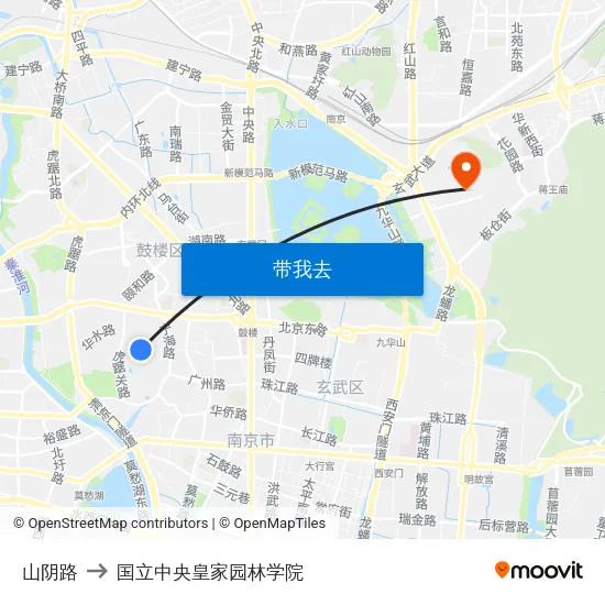 山阴路 to 国立中央皇家园林学院 map