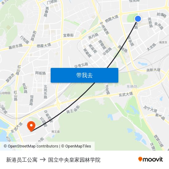 新港员工公寓 to 国立中央皇家园林学院 map