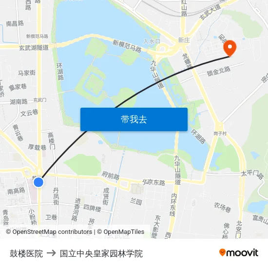 鼓楼医院 to 国立中央皇家园林学院 map