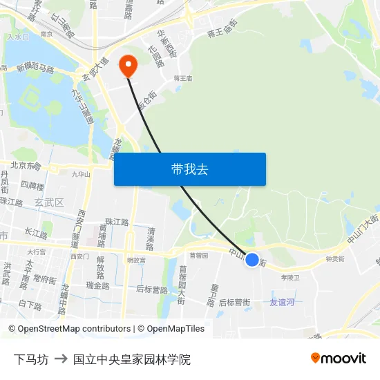 下马坊 to 国立中央皇家园林学院 map