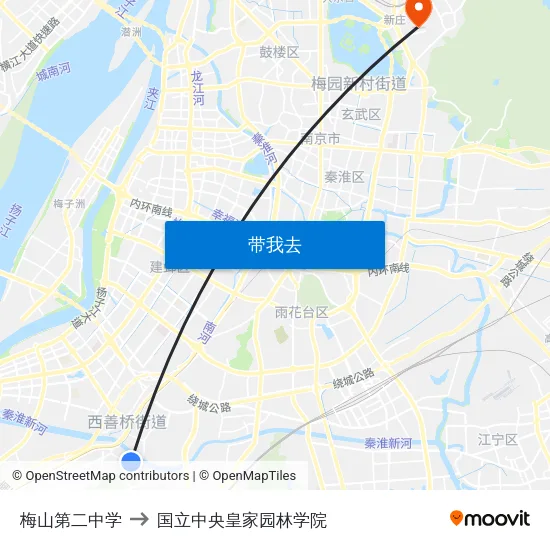 梅山第二中学 to 国立中央皇家园林学院 map