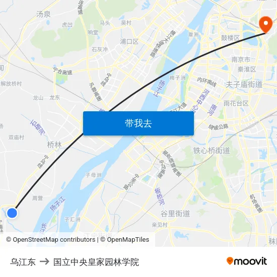 乌江东 to 国立中央皇家园林学院 map