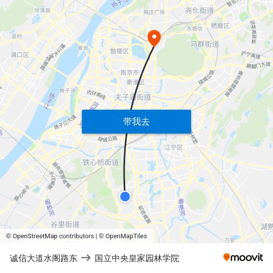 诚信大道水阁路东 to 国立中央皇家园林学院 map