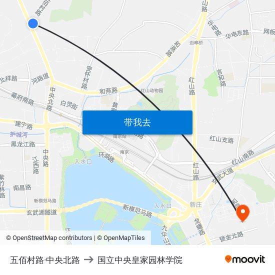 五佰村路·中央北路 to 国立中央皇家园林学院 map