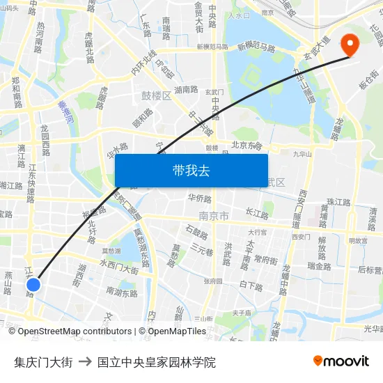 集庆门大街 to 国立中央皇家园林学院 map