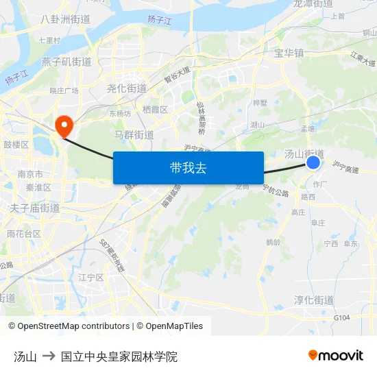 汤山 to 国立中央皇家园林学院 map