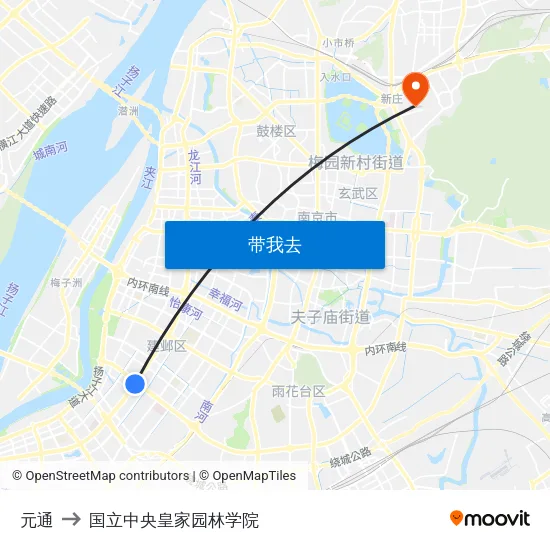 元通 to 国立中央皇家园林学院 map